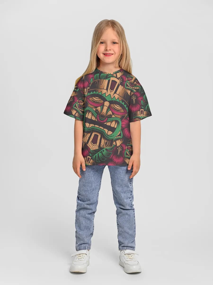 Girls' oversized cotton T-shirt