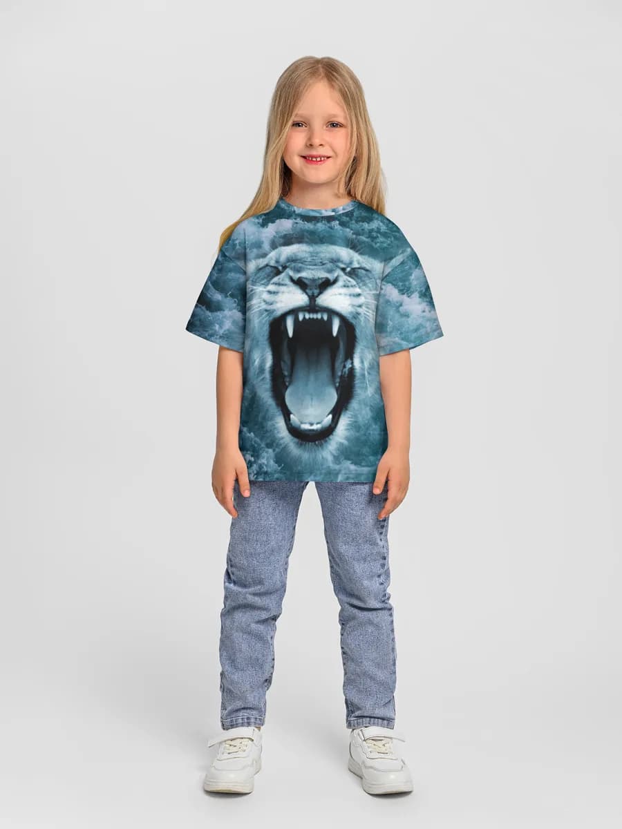 Girls' oversized cotton T-shirt