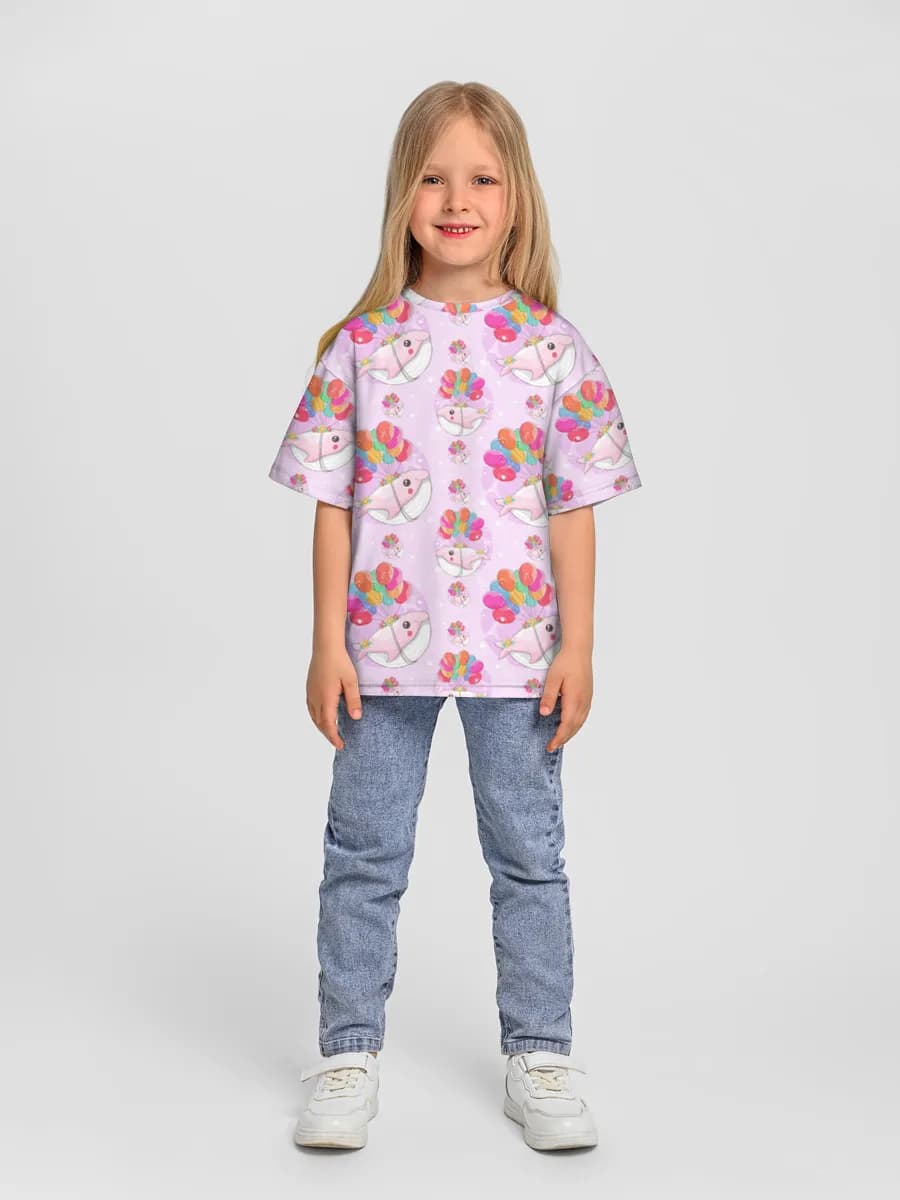 女の子 ビッグシルエット コットンTシャツ