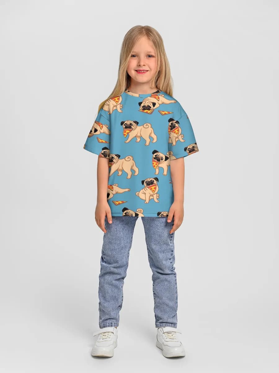 Girls' oversized cotton T-shirt