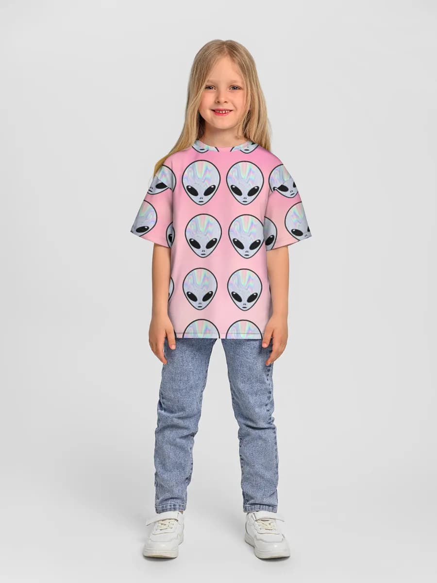 Oversized Baumwoll-T-Shirt Mädchen