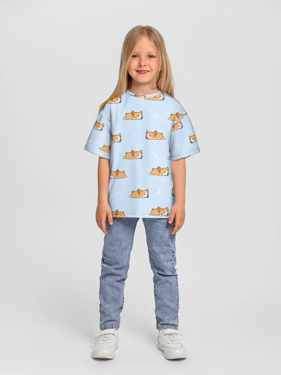 Girls' oversized cotton T-shirt