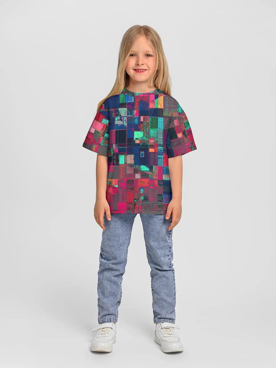 Girls' oversized cotton T-shirt