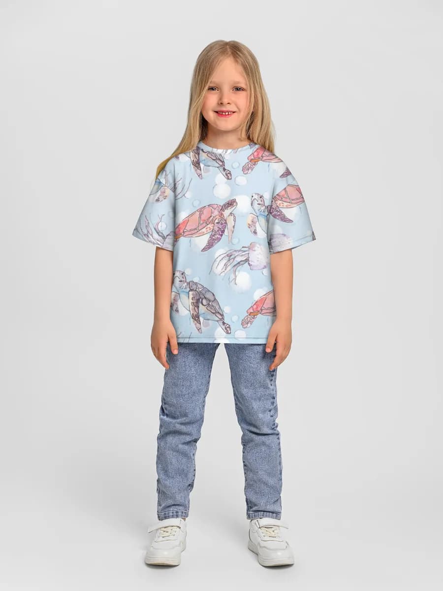 女の子 ビッグシルエット コットンTシャツ