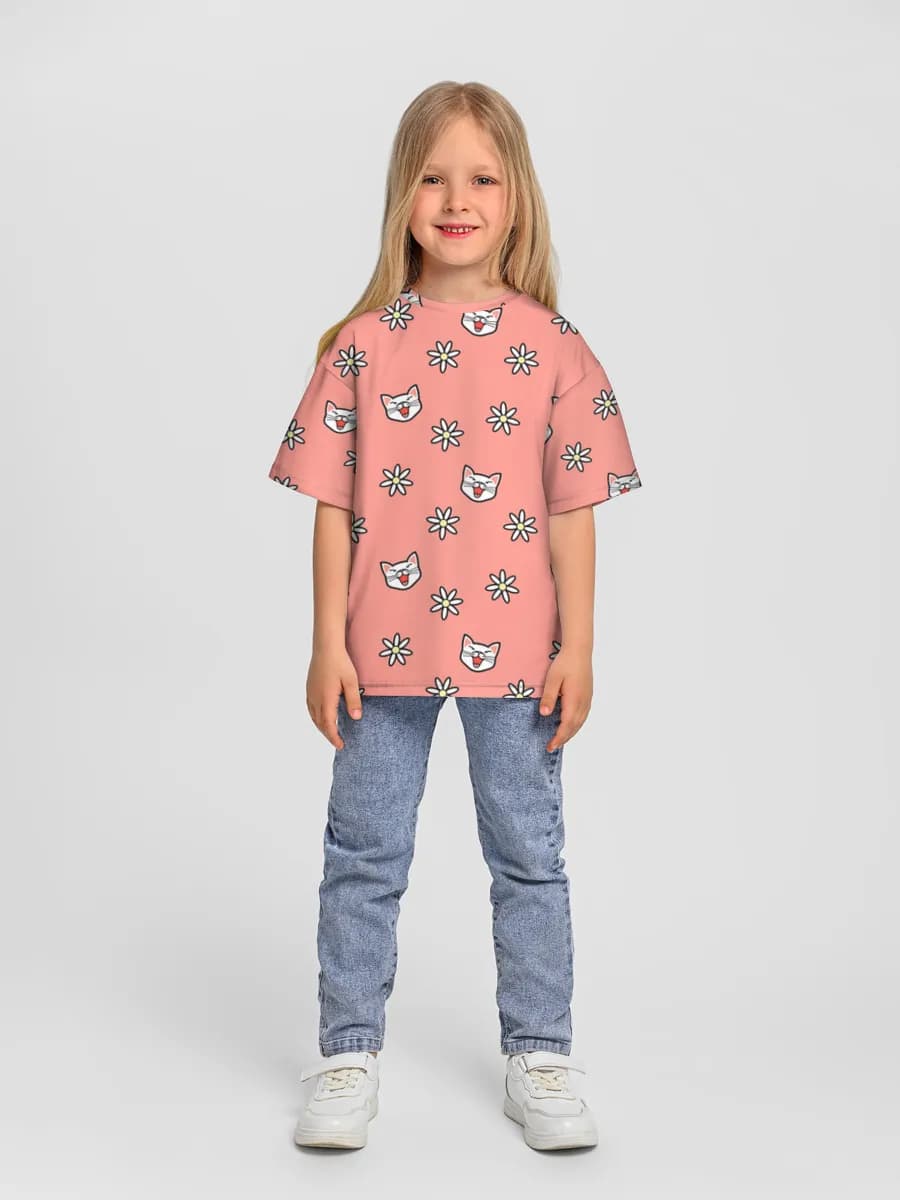 Camiseta Oversize de Algodón Niña