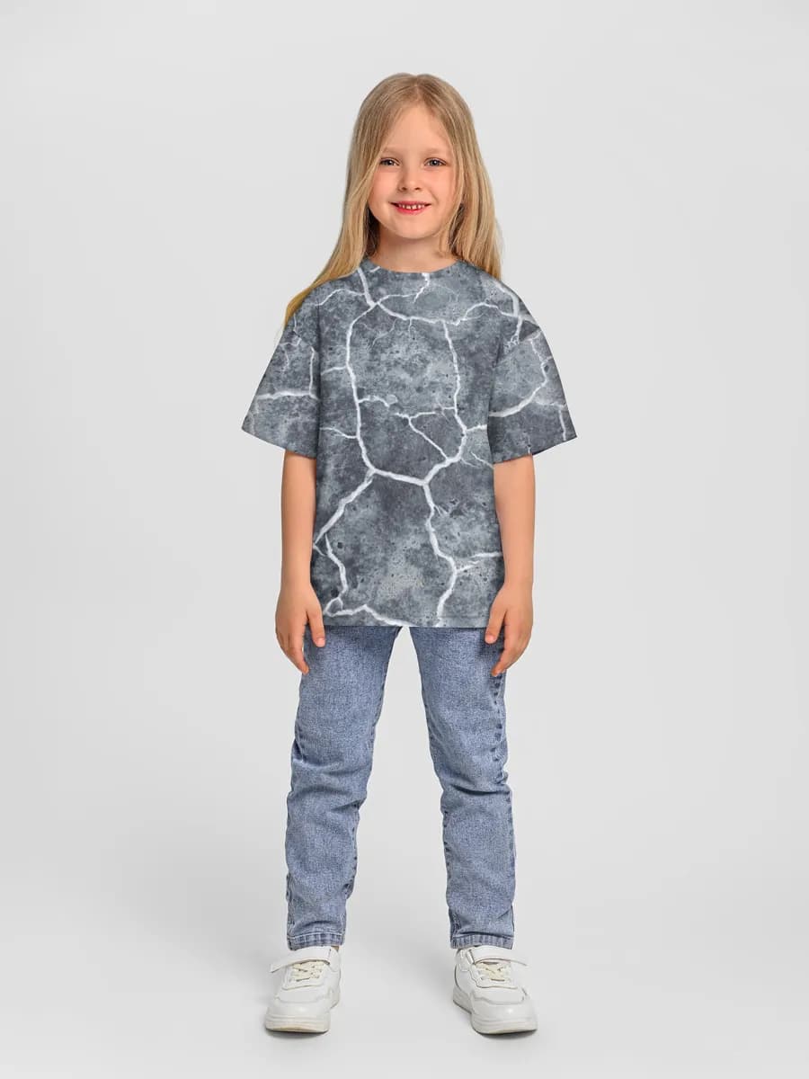 Girls' oversized cotton T-shirt