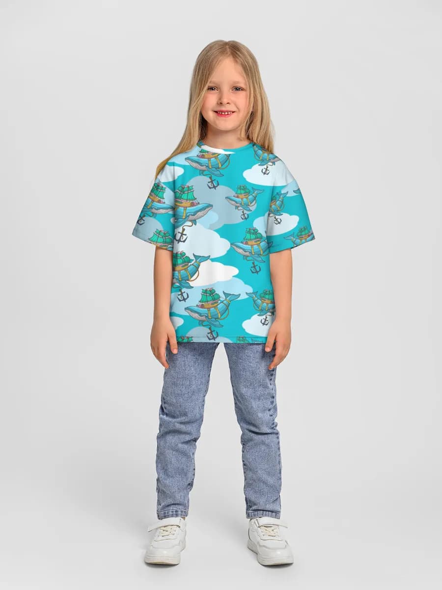 Oversized Baumwoll-T-Shirt Mädchen