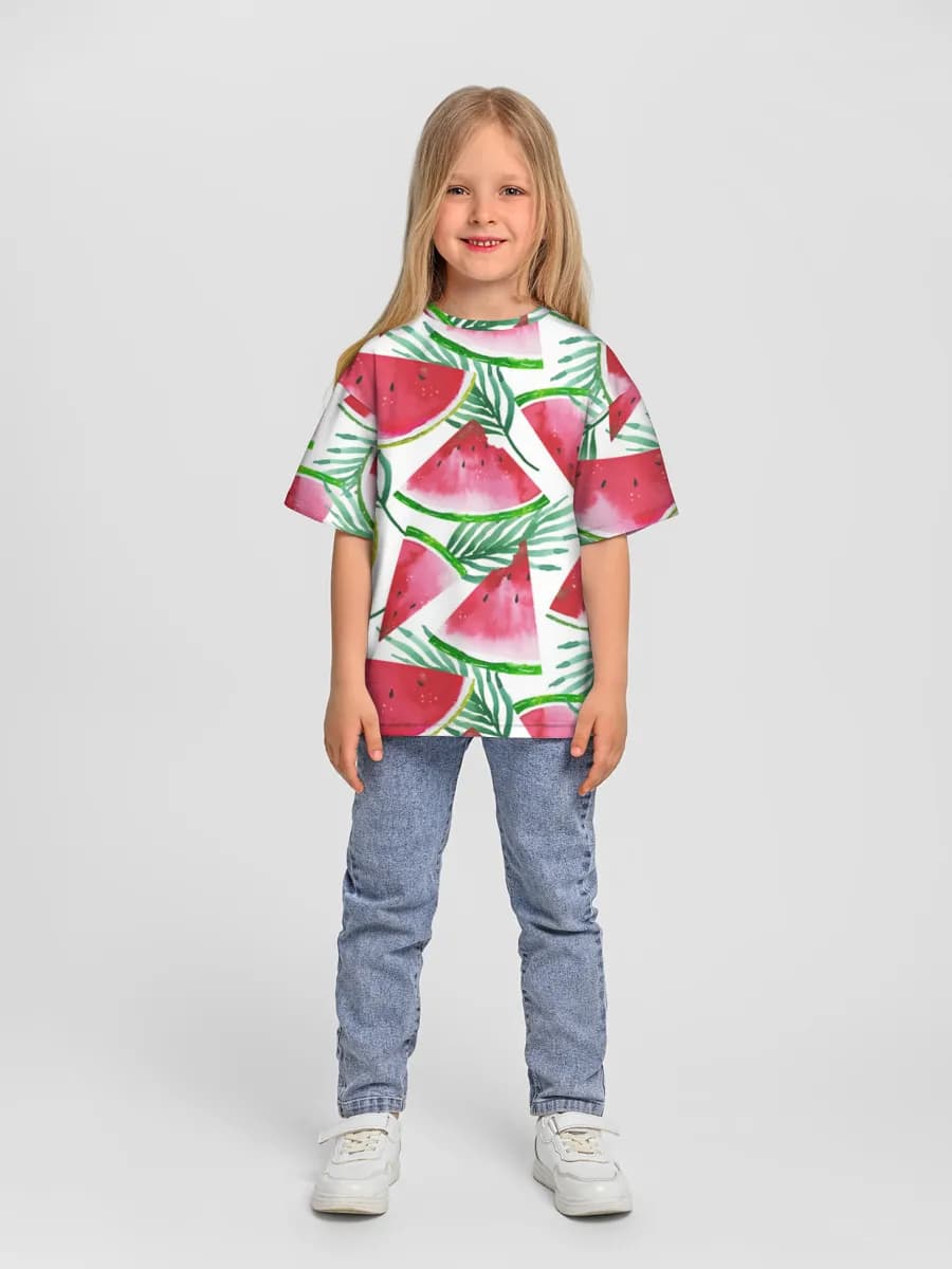 Girls' oversized cotton T-shirt