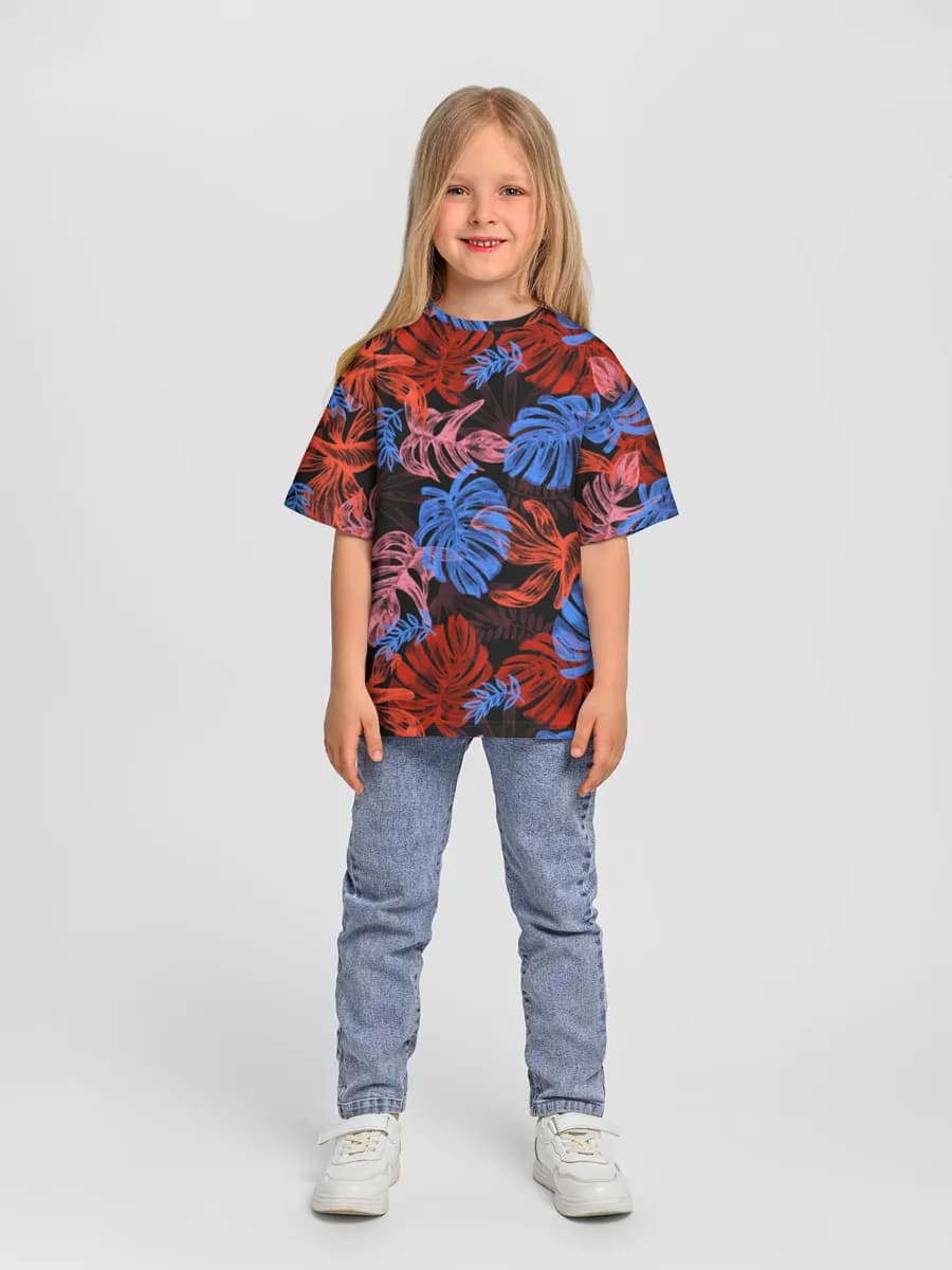 Girls' oversized cotton T-shirt