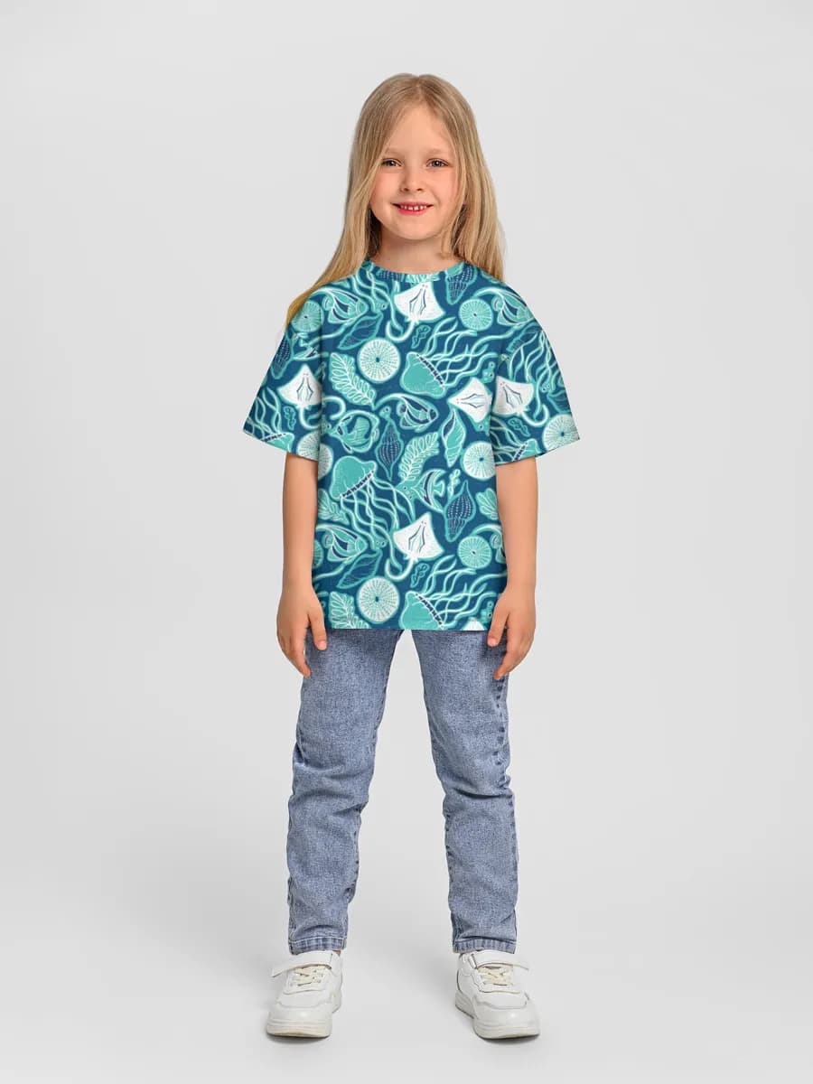 Girls' oversized cotton T-shirt