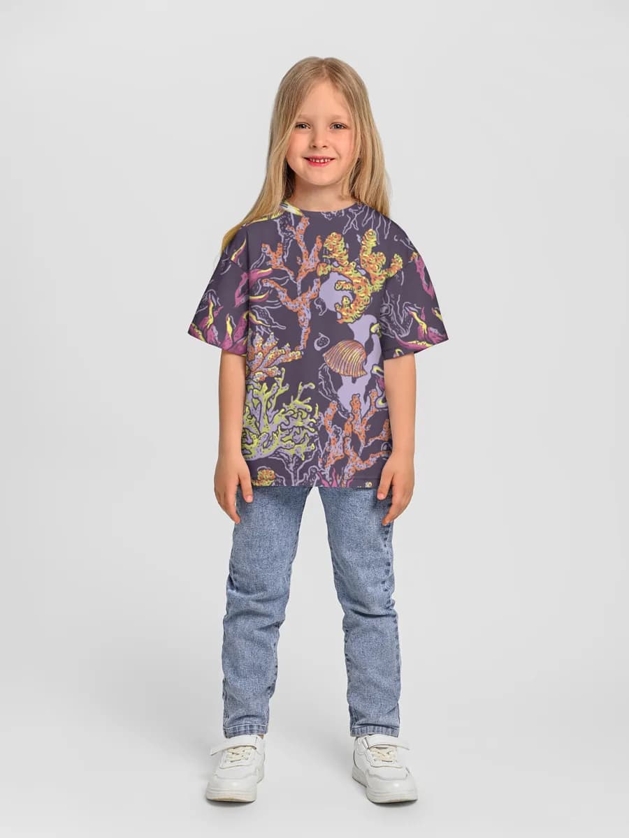 女の子 ビッグシルエット コットンTシャツ