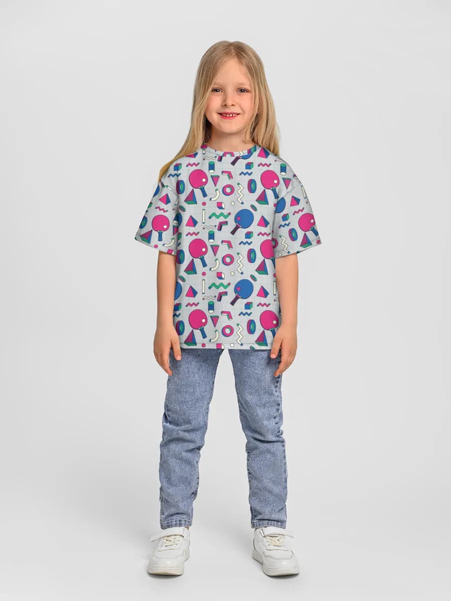 Girls' oversized cotton T-shirt