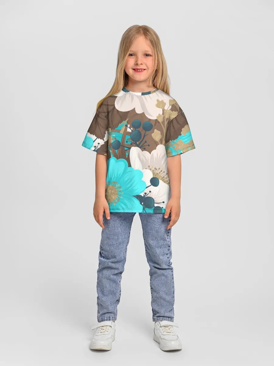 Girls' oversized cotton T-shirt