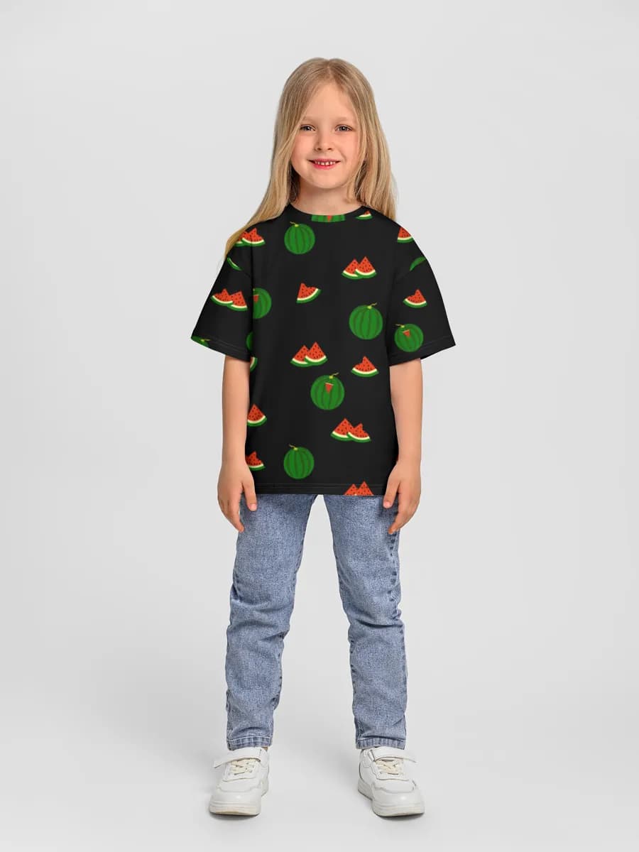 Girls' oversized cotton T-shirt