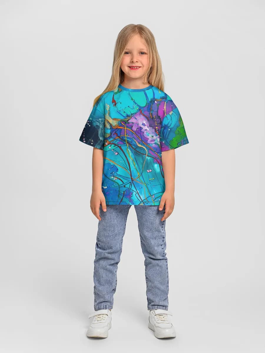 Girls' oversized cotton T-shirt