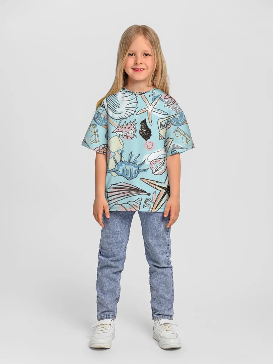 女の子 ビッグシルエット コットンTシャツ