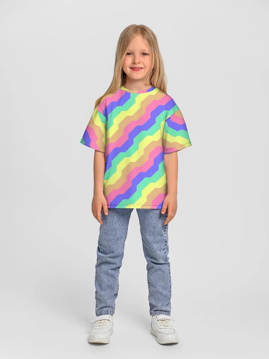 Girls' oversized cotton T-shirt