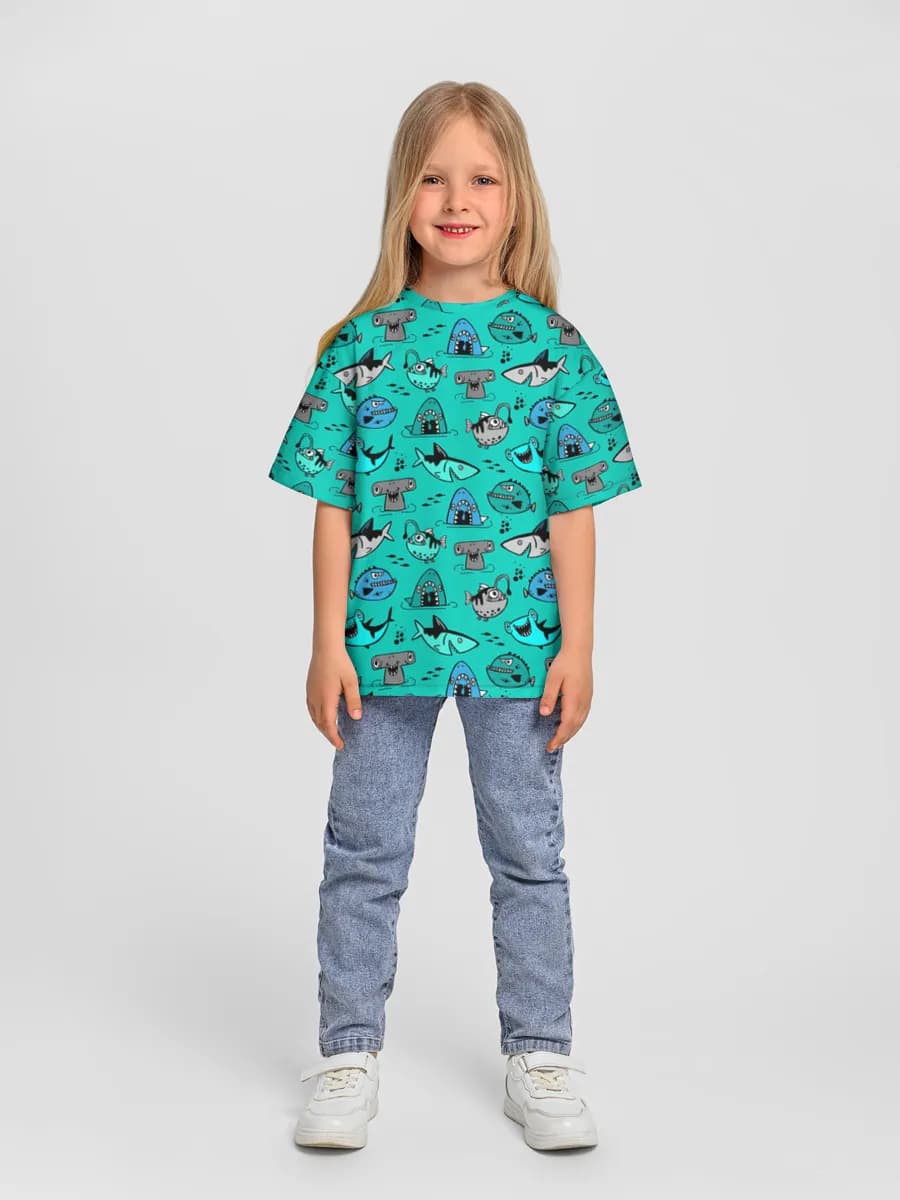 Oversized Baumwoll-T-Shirt Mädchen