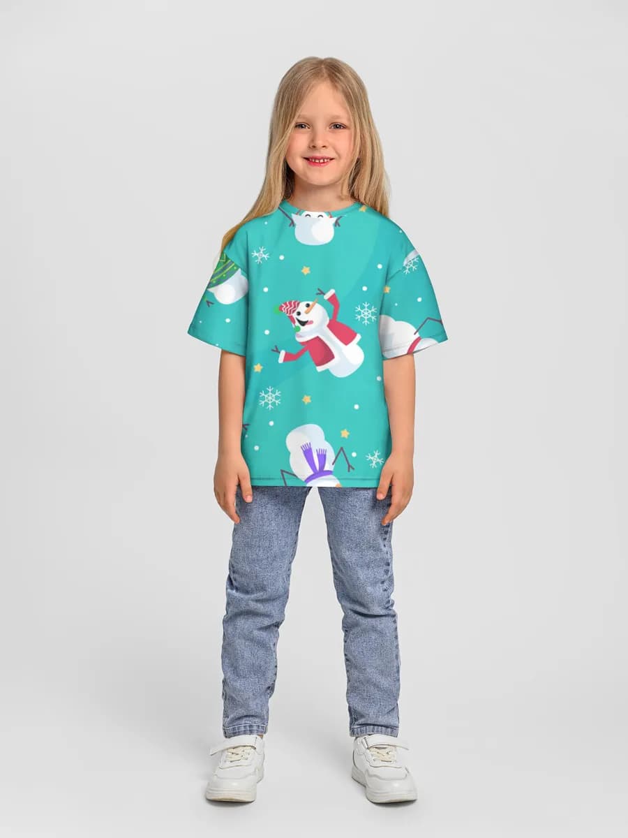Girls' oversized cotton T-shirt