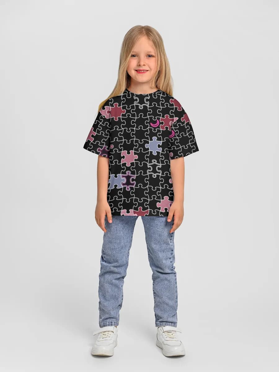 Girls' oversized cotton T-shirt