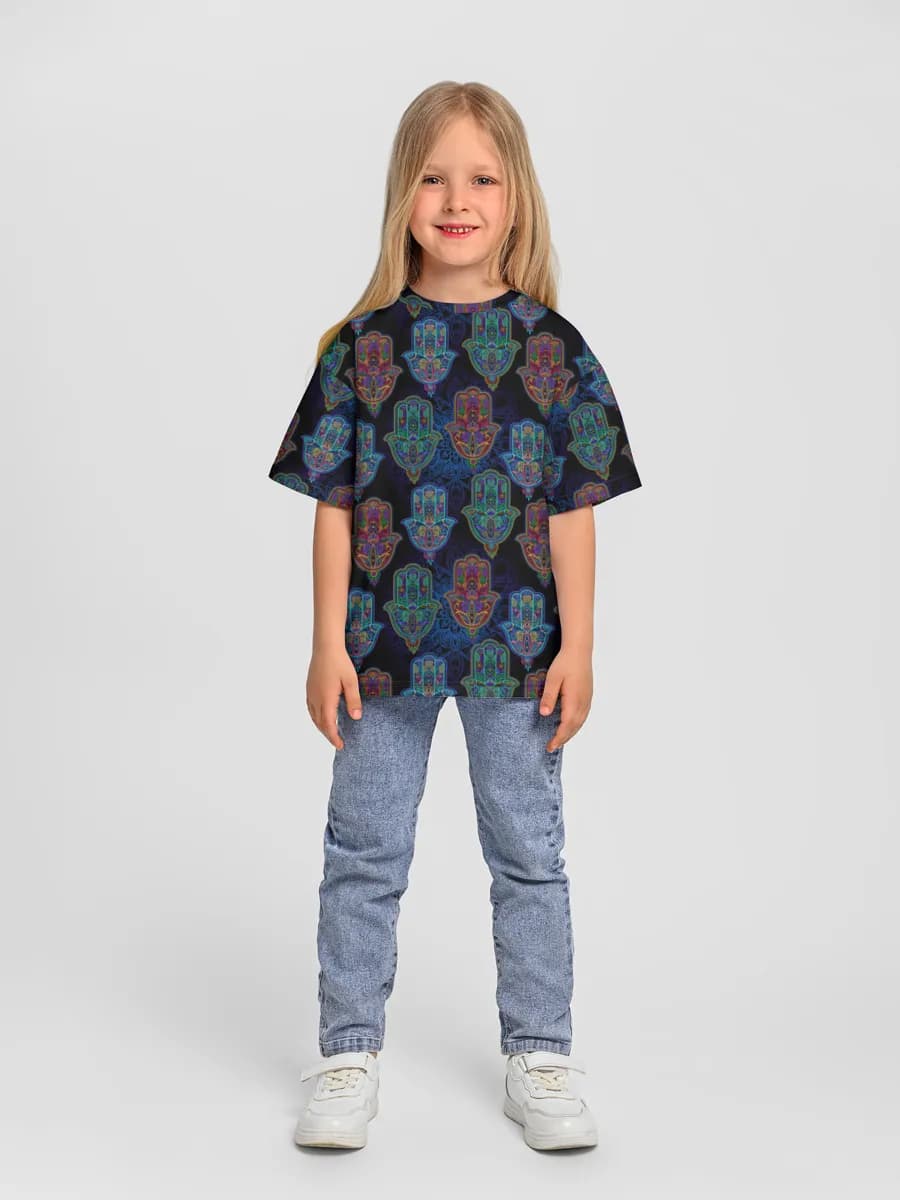 Girls' oversized cotton T-shirt
