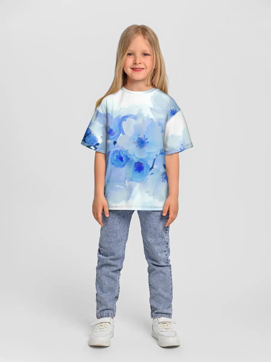 Girls' oversized cotton T-shirt