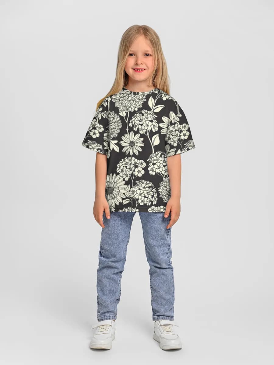Girls' oversized cotton T-shirt