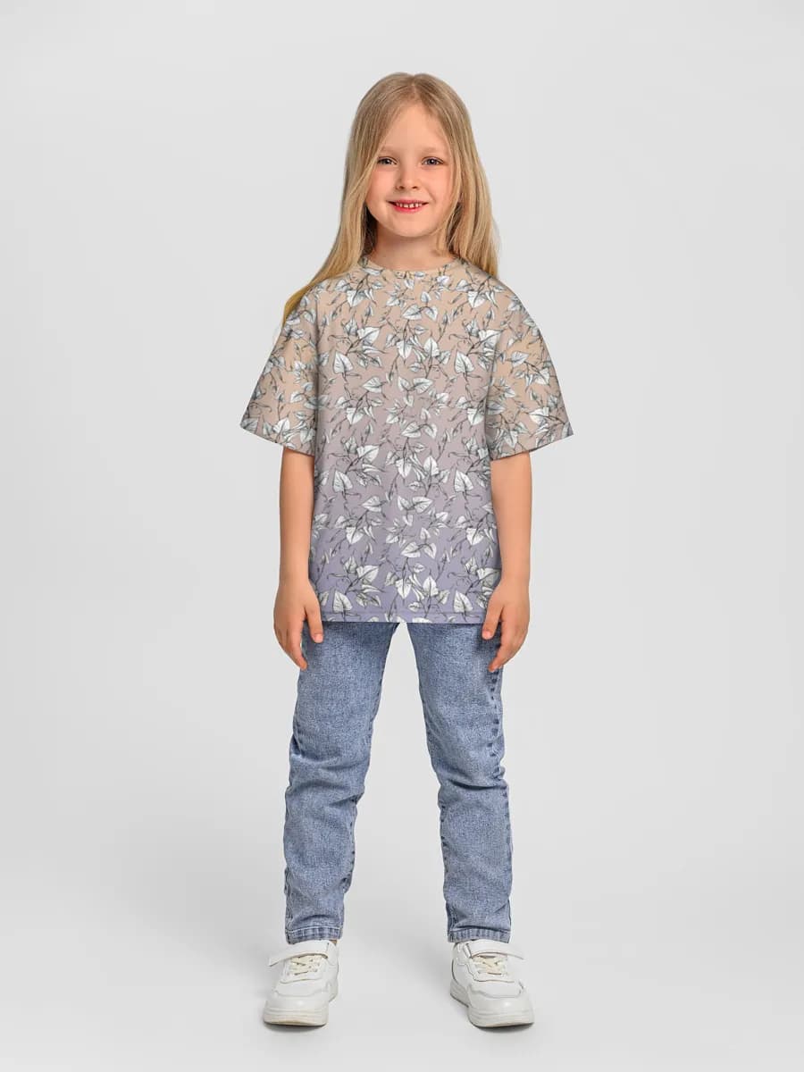 Girls' oversized cotton T-shirt