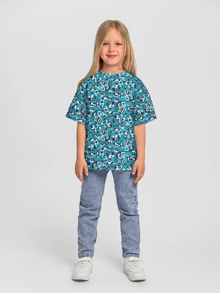 Girls' oversized cotton T-shirt