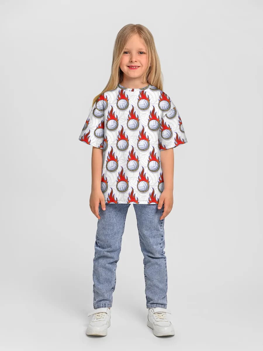 Girls' oversized cotton T-shirt