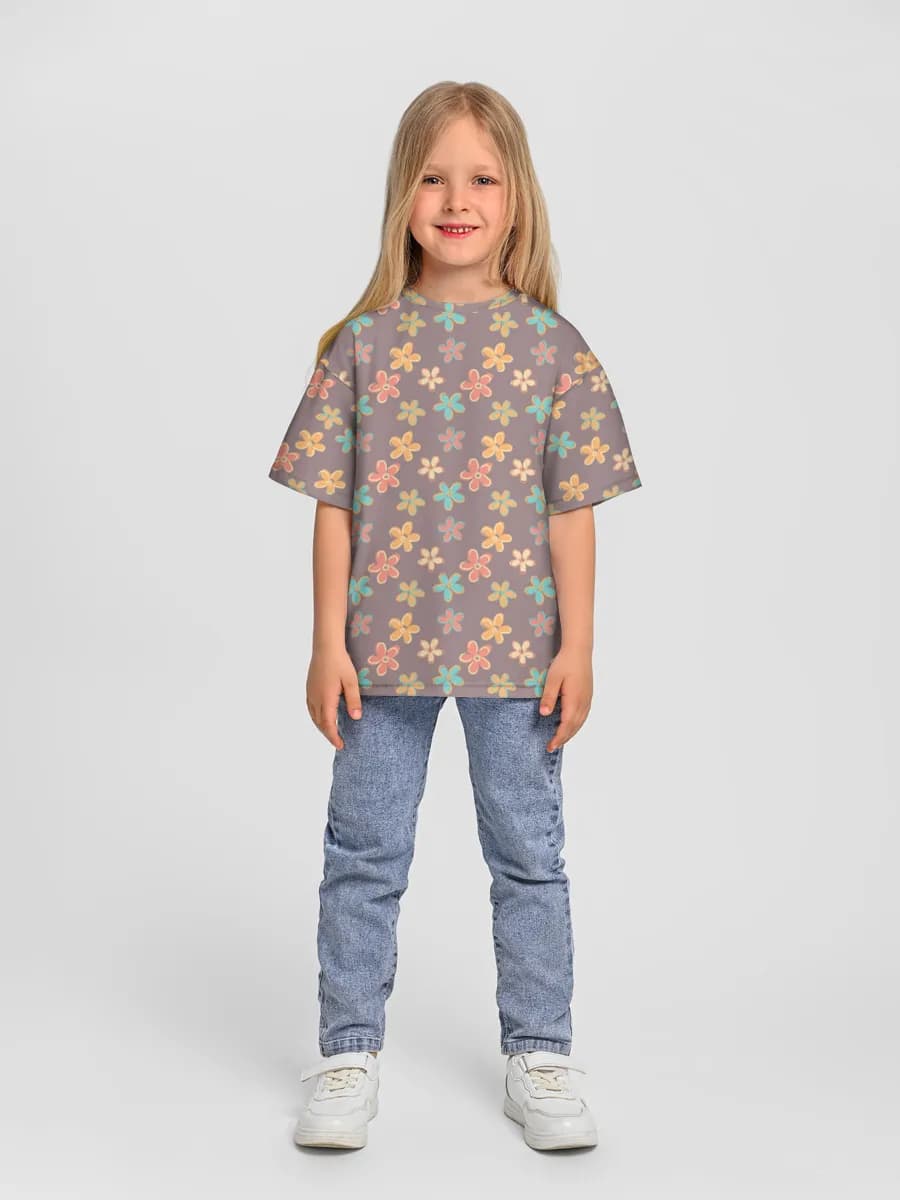 Girls' oversized cotton T-shirt