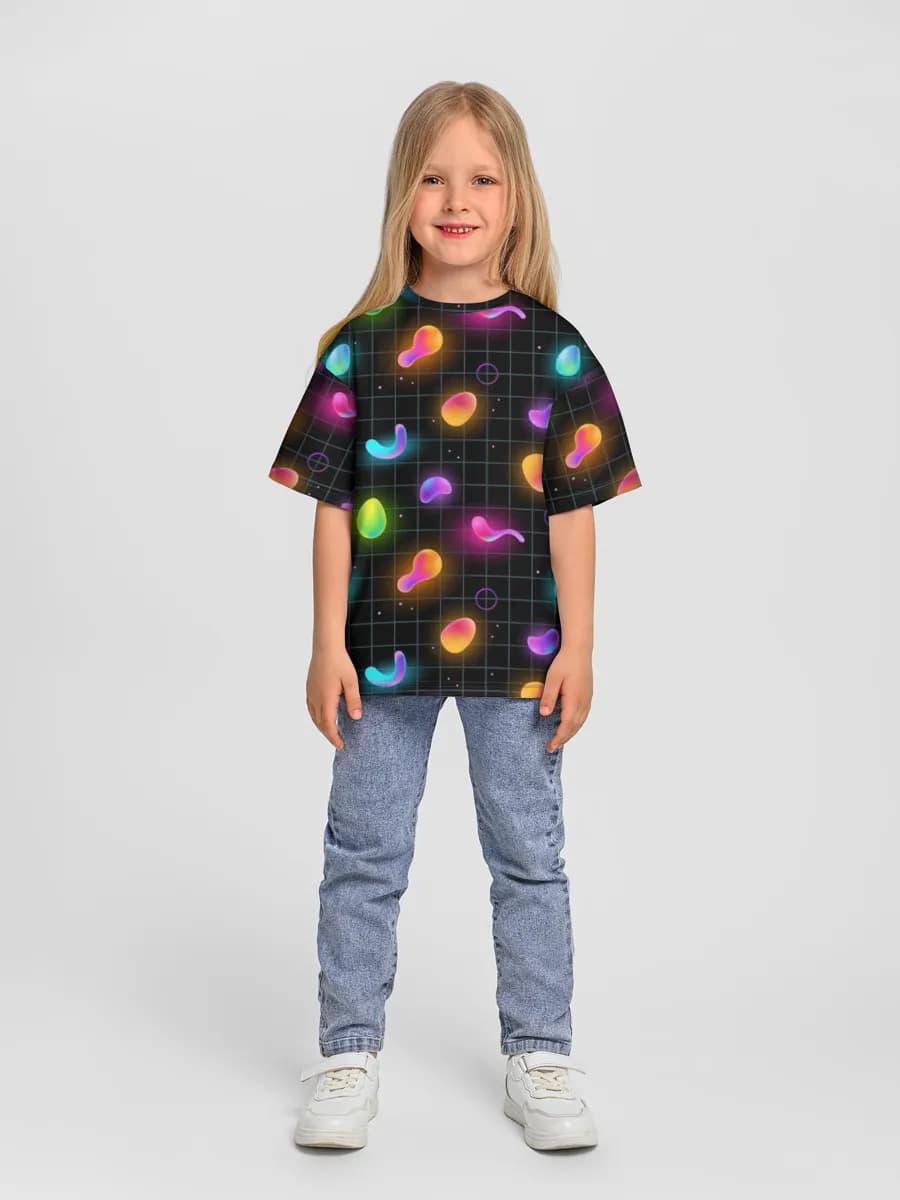 Girls' oversized cotton T-shirt