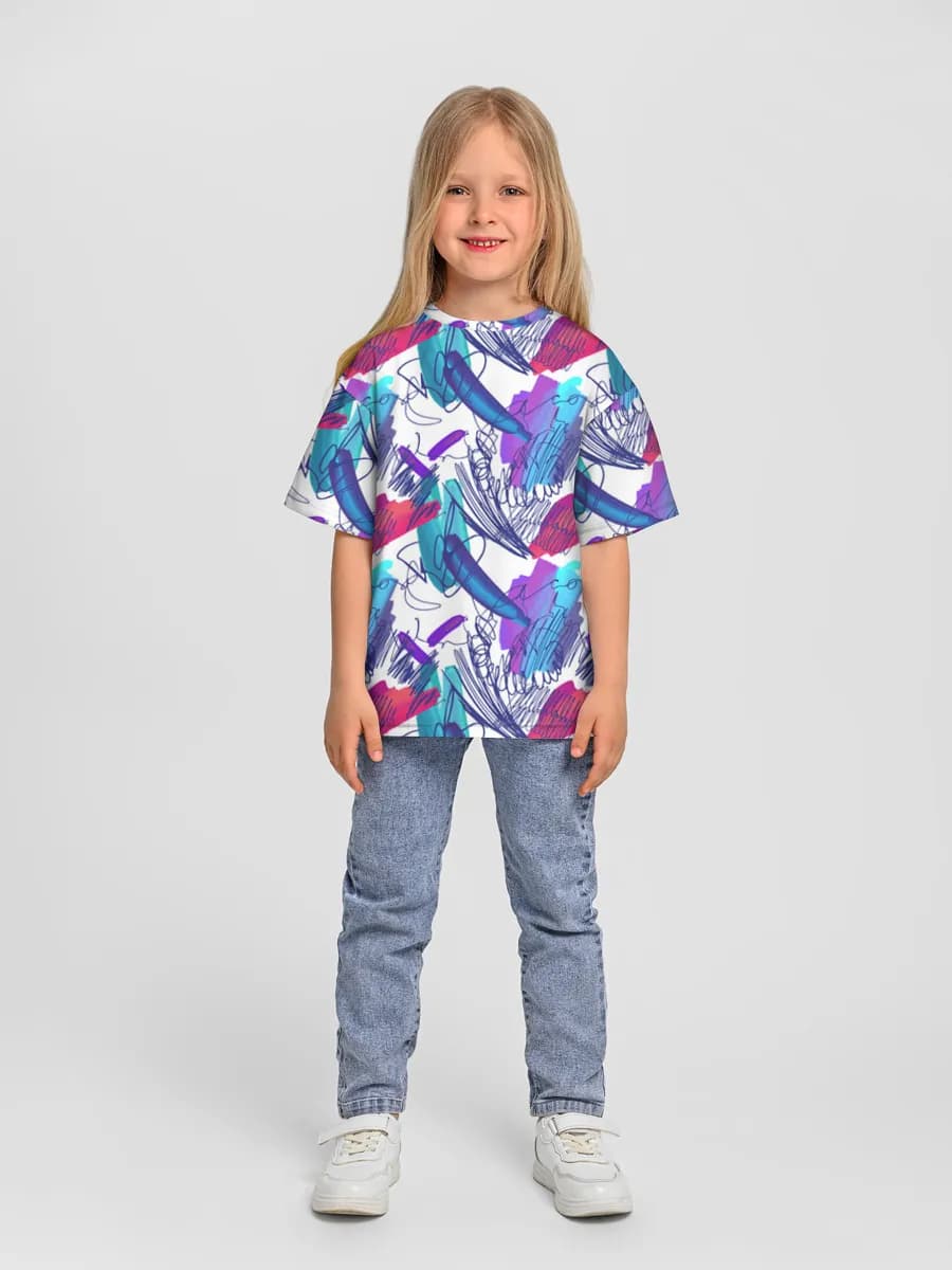 Girls' oversized cotton T-shirt
