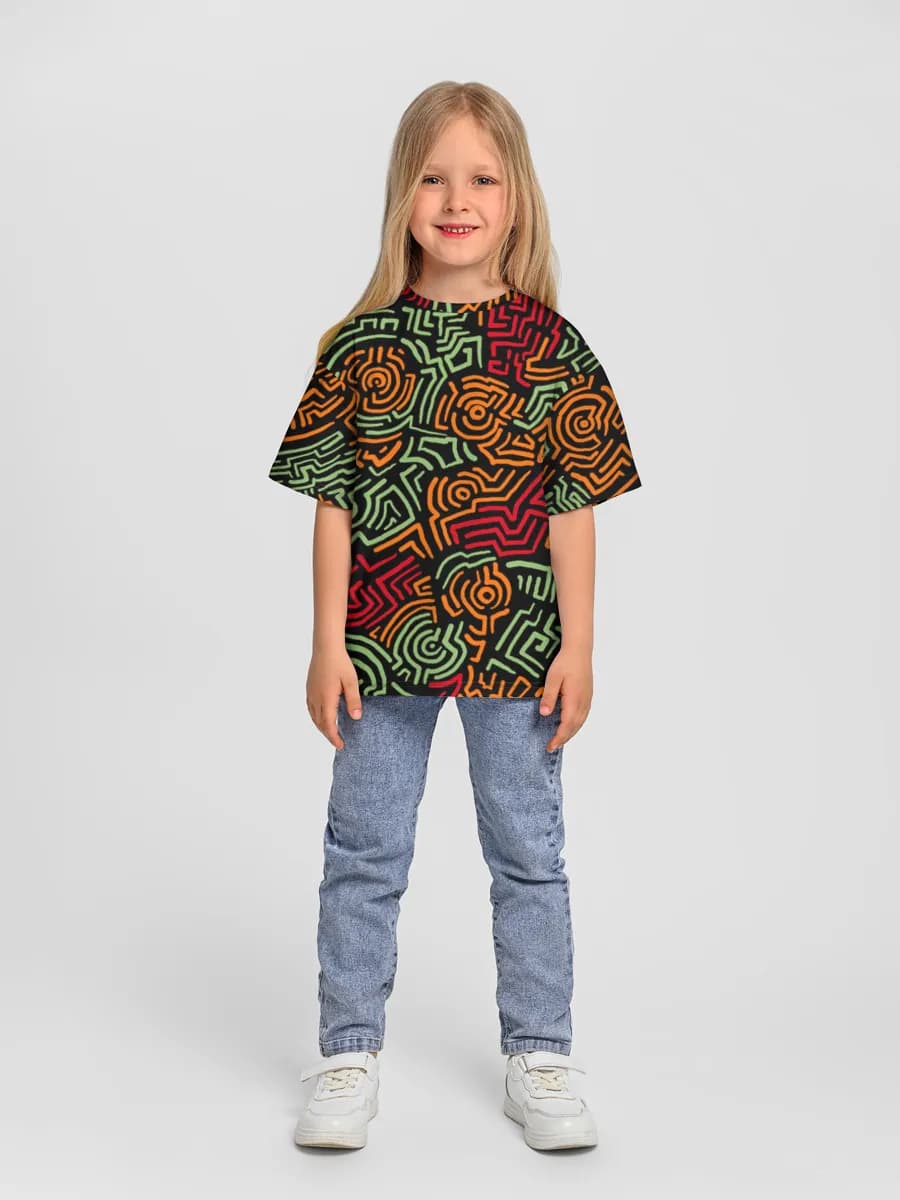 Girls' oversized cotton T-shirt
