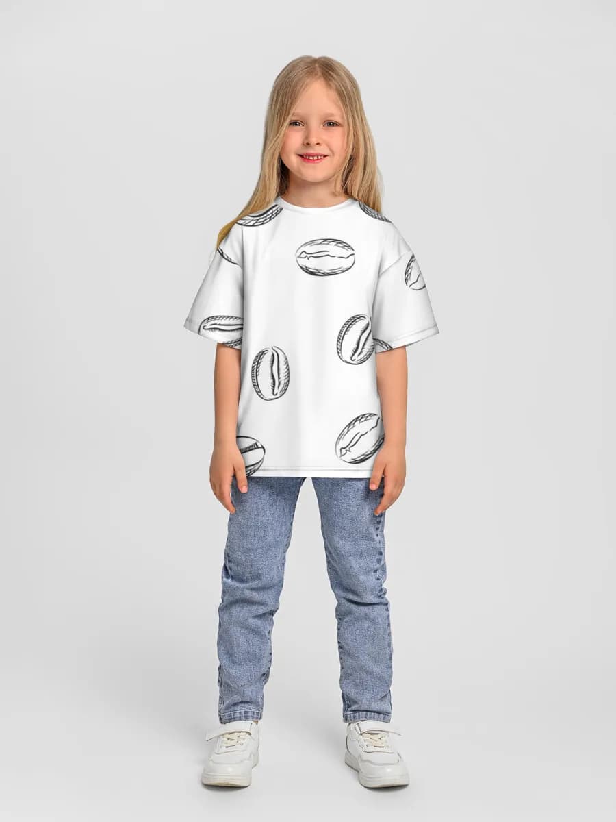 Girls' oversized cotton T-shirt