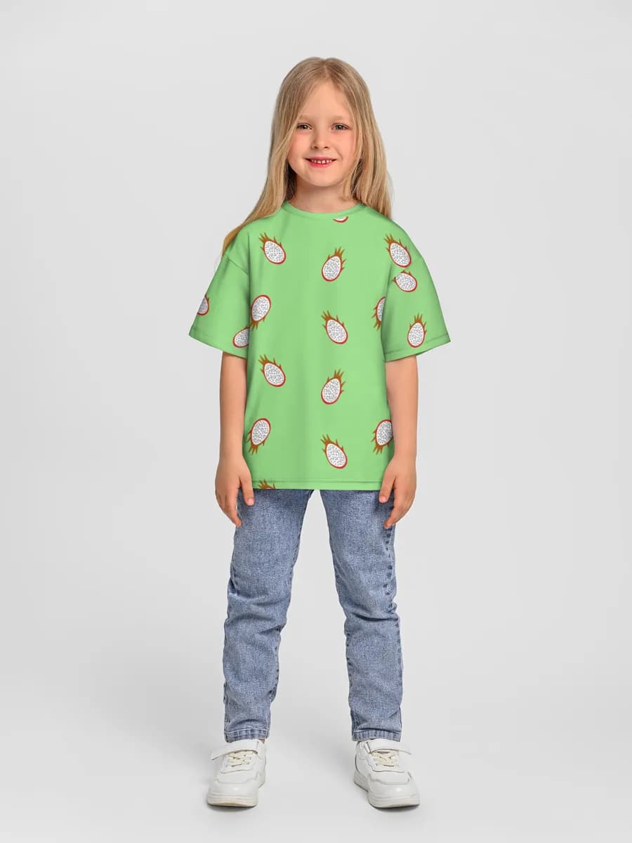 Girls' oversized cotton T-shirt