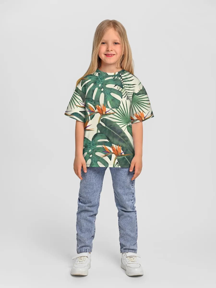 Girls' oversized cotton T-shirt
