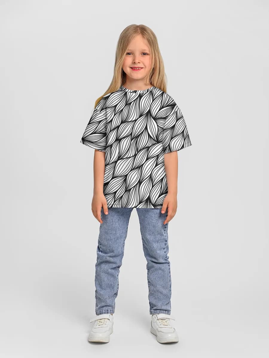 Girls' oversized cotton T-shirt