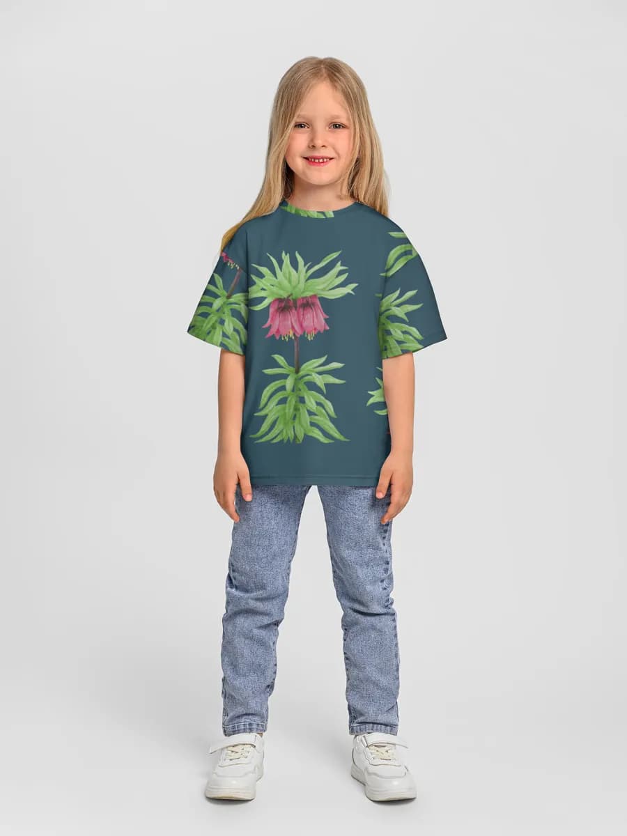 Girls' oversized cotton T-shirt