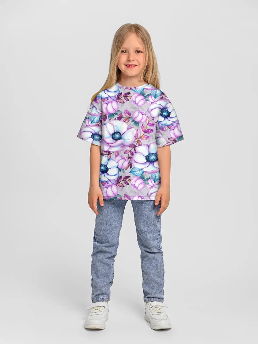 Girls' oversized cotton T-shirt