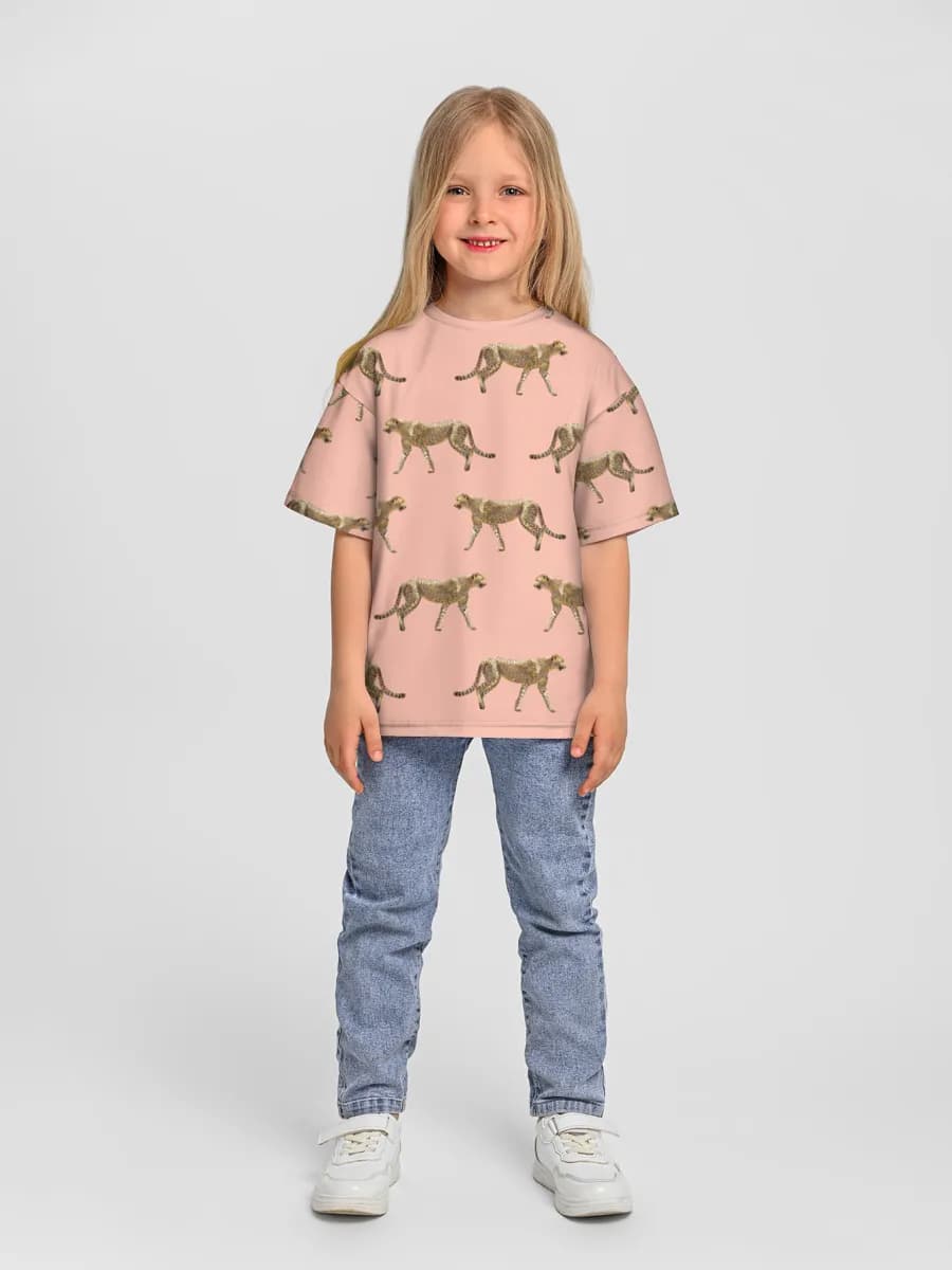 Girls' oversized cotton T-shirt