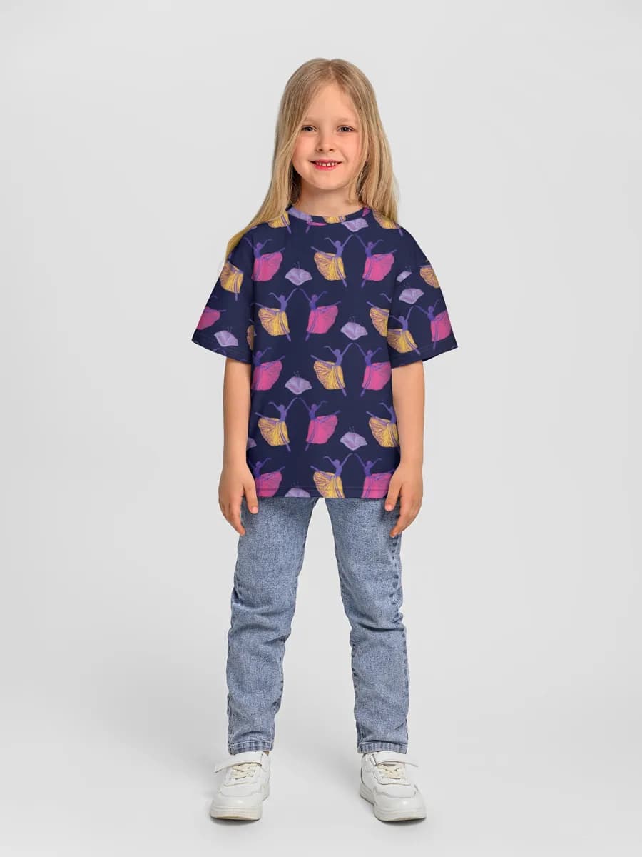 Girls' oversized cotton T-shirt