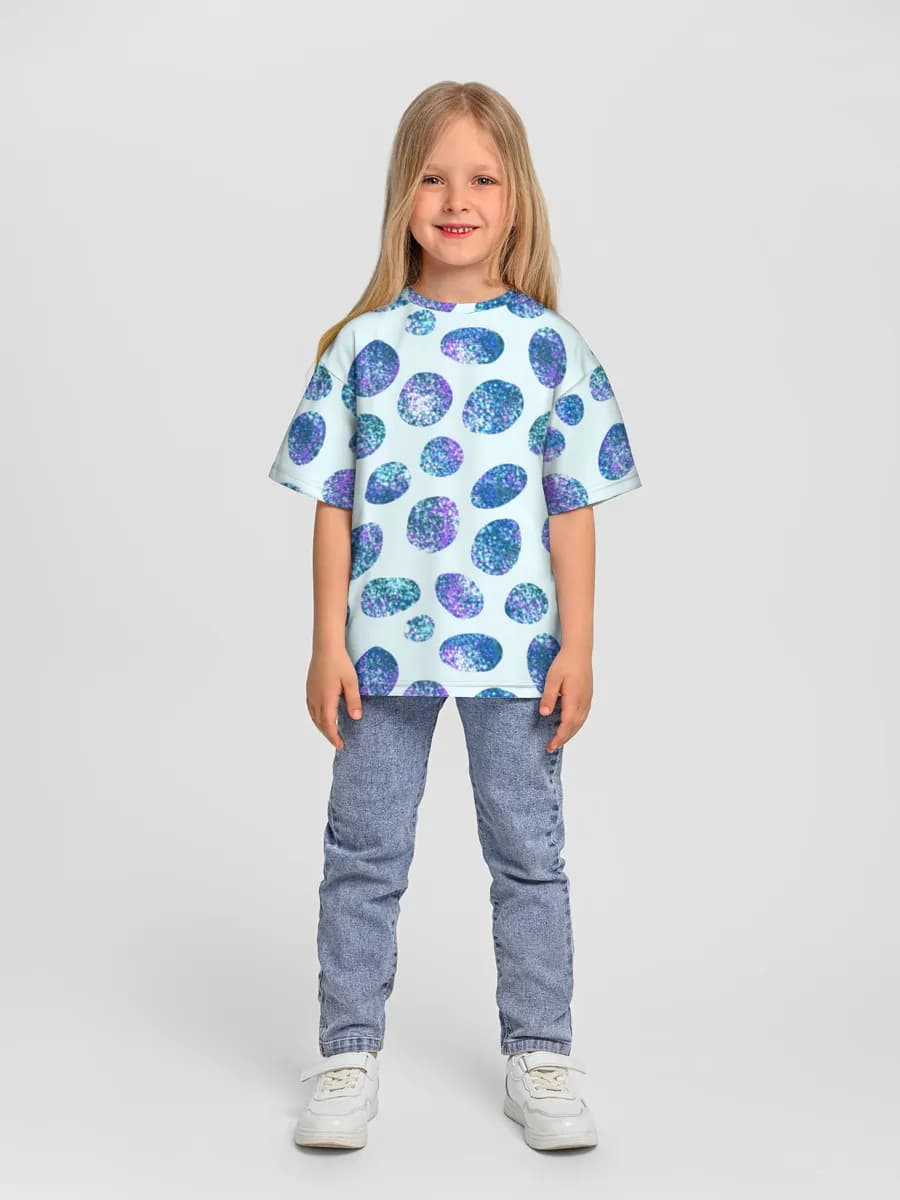 Girls' oversized cotton T-shirt