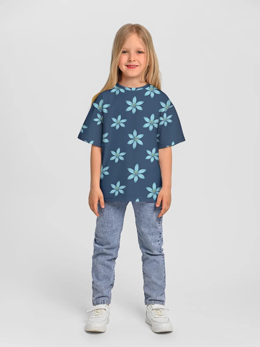 Girls' oversized cotton T-shirt
