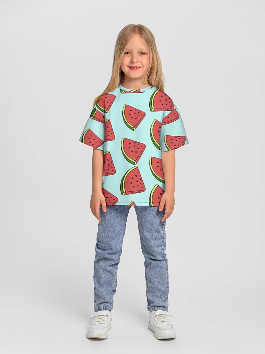 Girls' oversized cotton T-shirt
