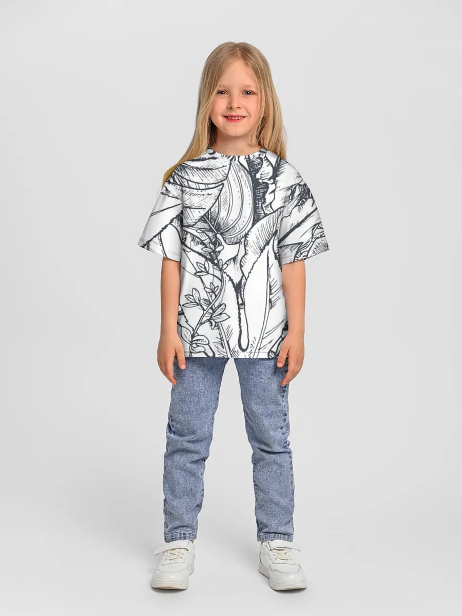 Girls' oversized cotton T-shirt