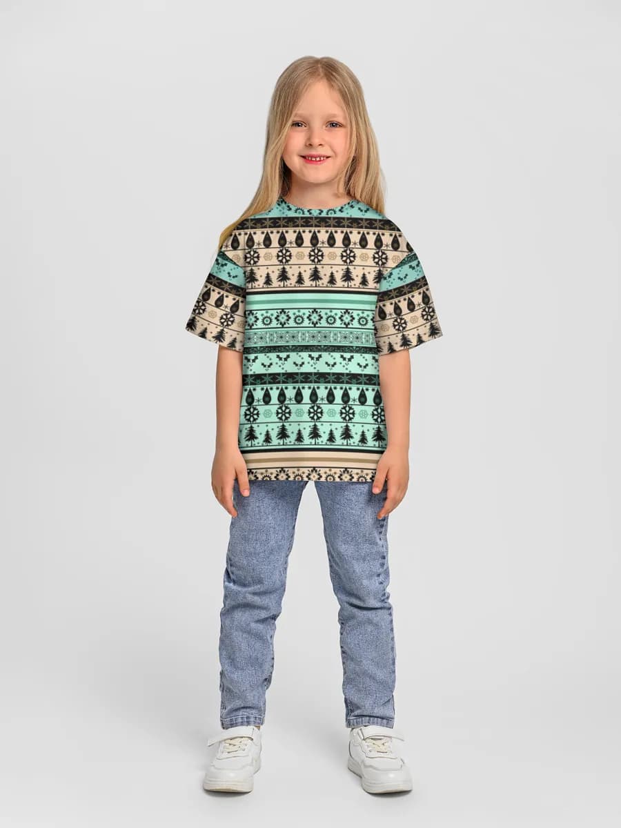 Girls' oversized cotton T-shirt
