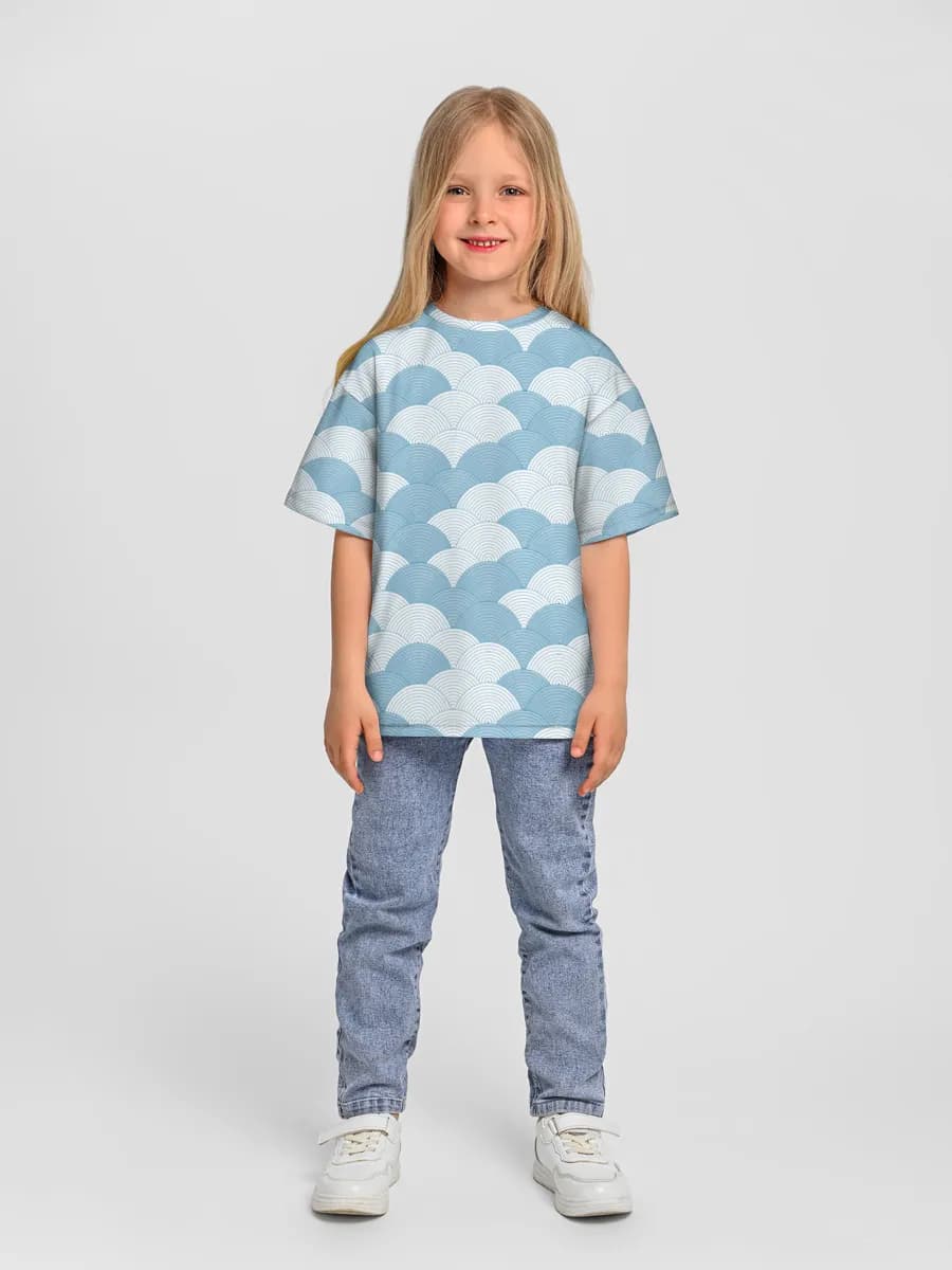 Girls' oversized cotton T-shirt