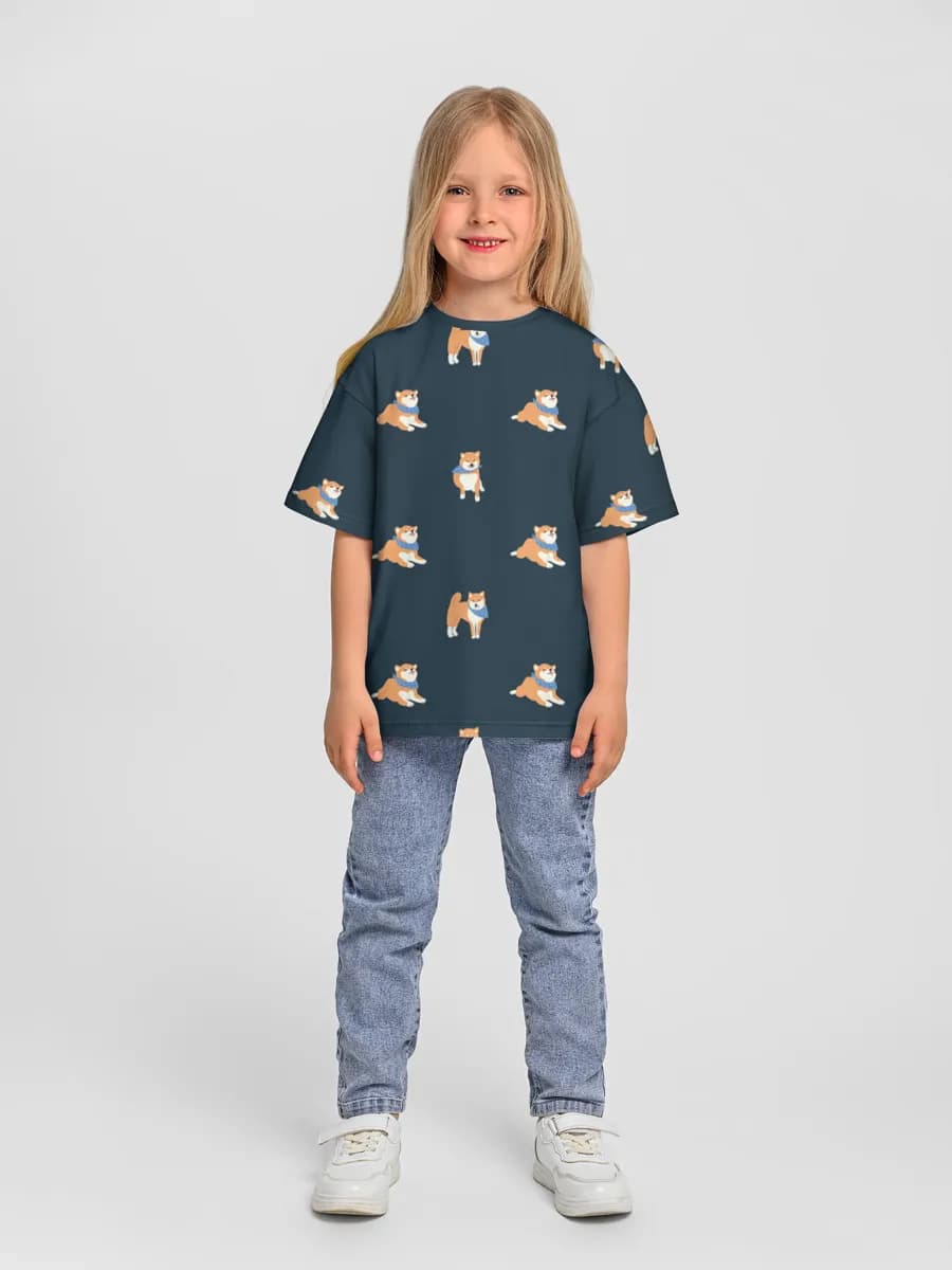 Girls' oversized cotton T-shirt