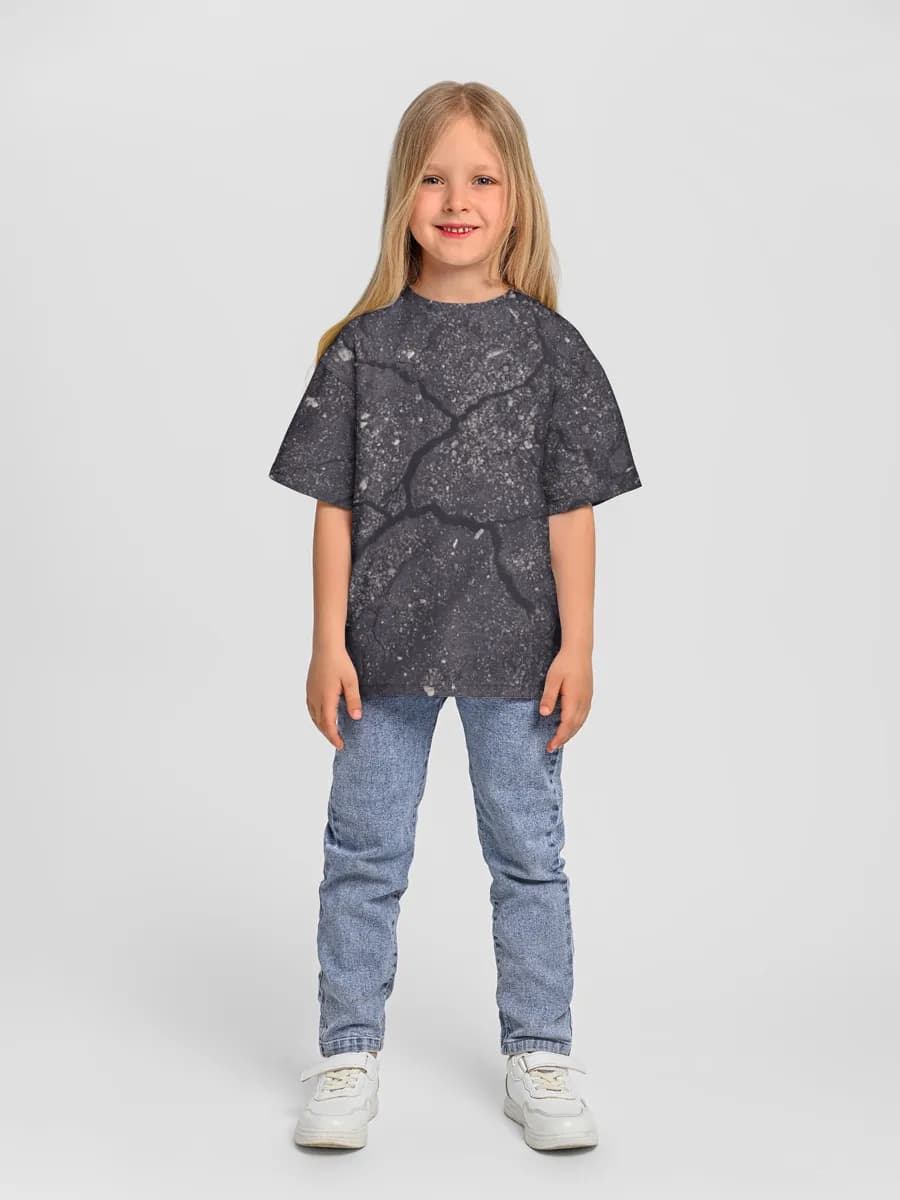 Girls' oversized cotton T-shirt
